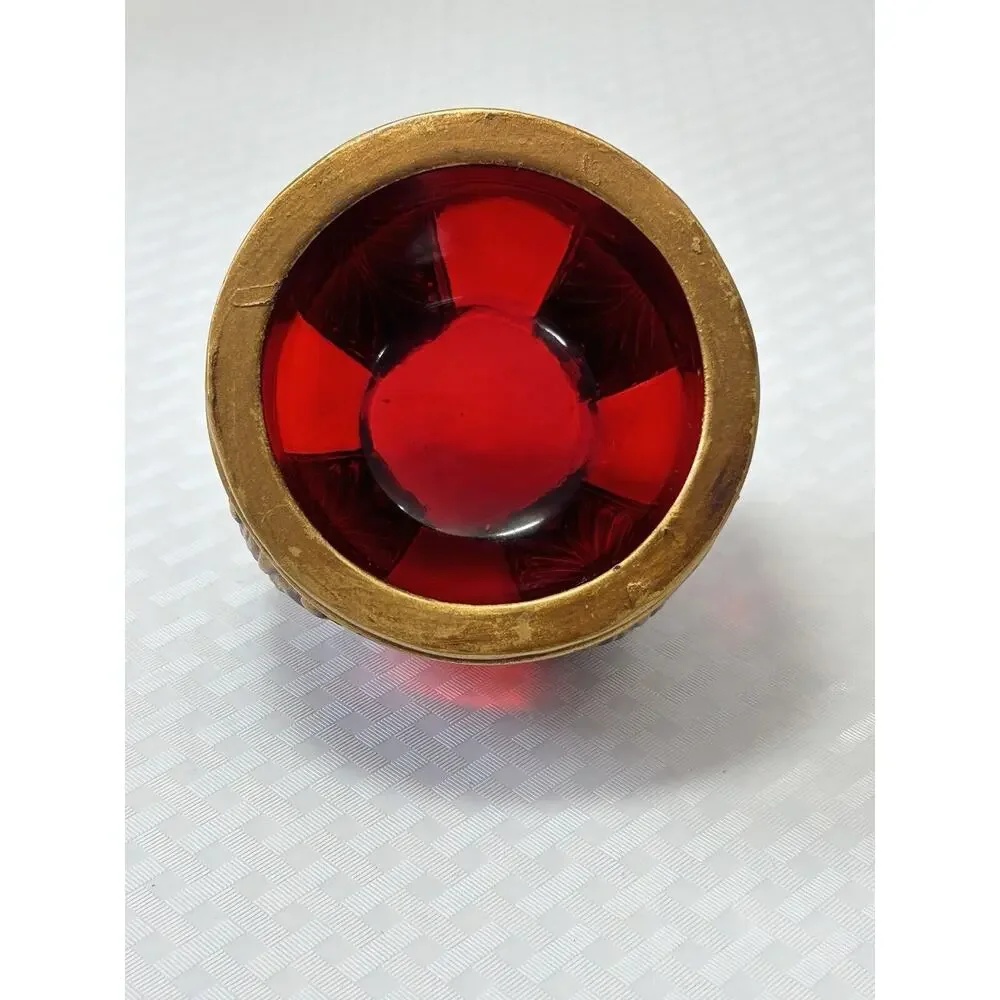Red & Gold Lucite 2.75” Decorative‎ Vase Bowl